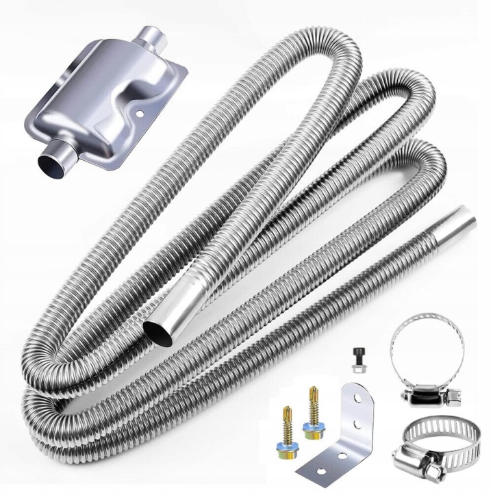 TUYAU D'ÉCHAPPEMENT VERS RÉCHAUFFEURS 4X4/SUV ACIER INOXYDABLE 300 CM FI 25 MM