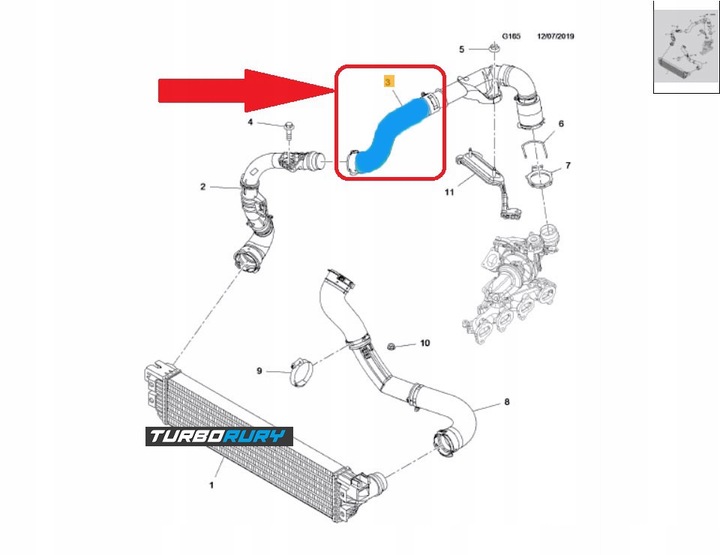 TUBO TUBULADURA TURBO RENAULT MASTER 2.3 DCI 144603389R 