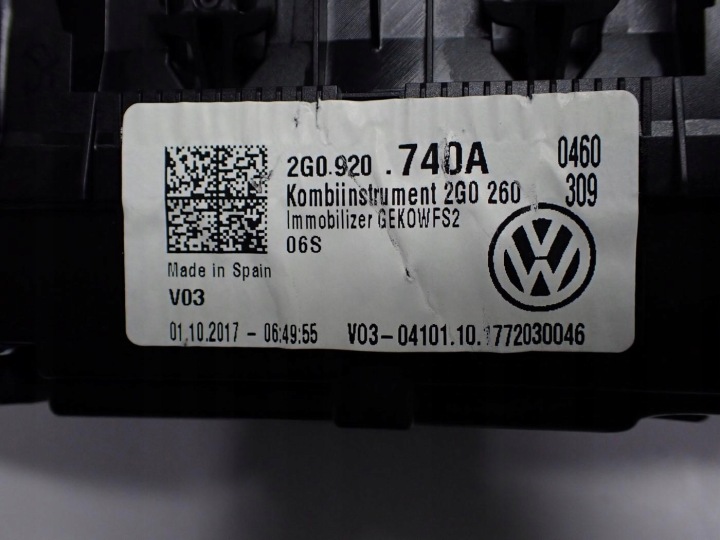 COMPTEUR TABLEAU DE BORD EUROPE 2G0920740A 2G0920740 VW POLO 2G VI 17R