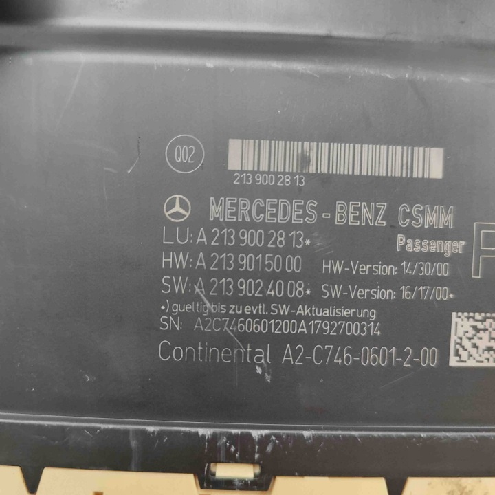 MODULE PRZEDNIEDO GAUCHE SIÈGES MERCEDES-BENZ E (W213) A2139015000 30481608
