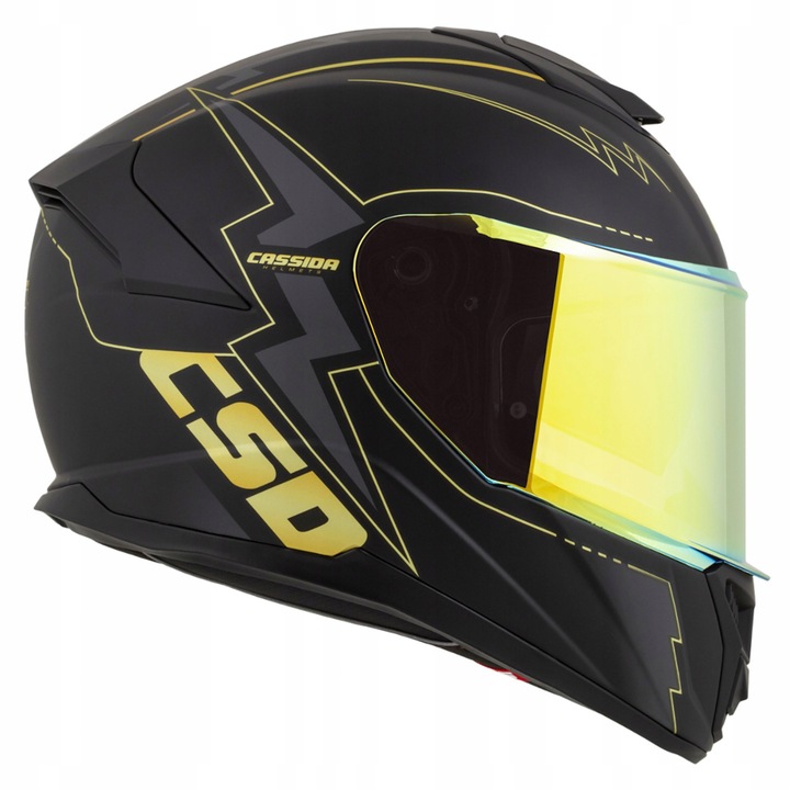 CASSIDA CASCO PARA MOTOCICLETA CON FIBRAS GT2 +GOLD VENTANAS 