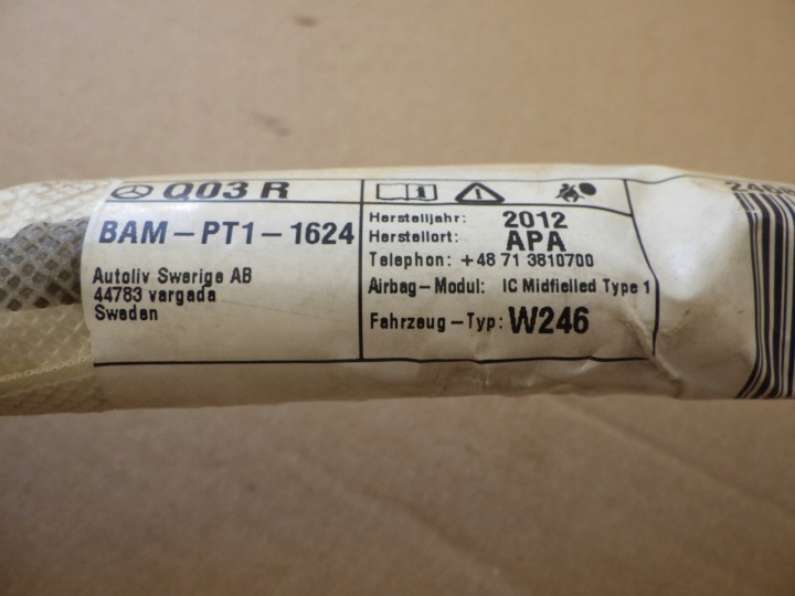 RIDEAU AIRBAG DROITE B-KLASA W246