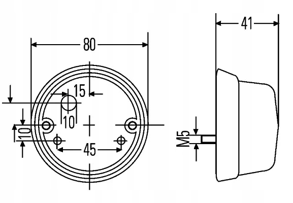 PHARE CLIGNOTANT 18W RONDE 12V POMARANCZOWA Ø 80 MM HELLA