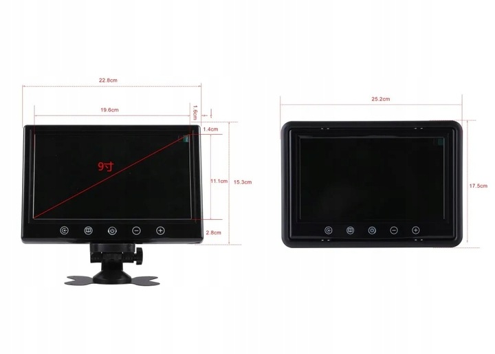 4 PIEZAS CÁMARA RETROVISOR MONITOR 9 INTEGROS PODZIALKA QUAD IR 