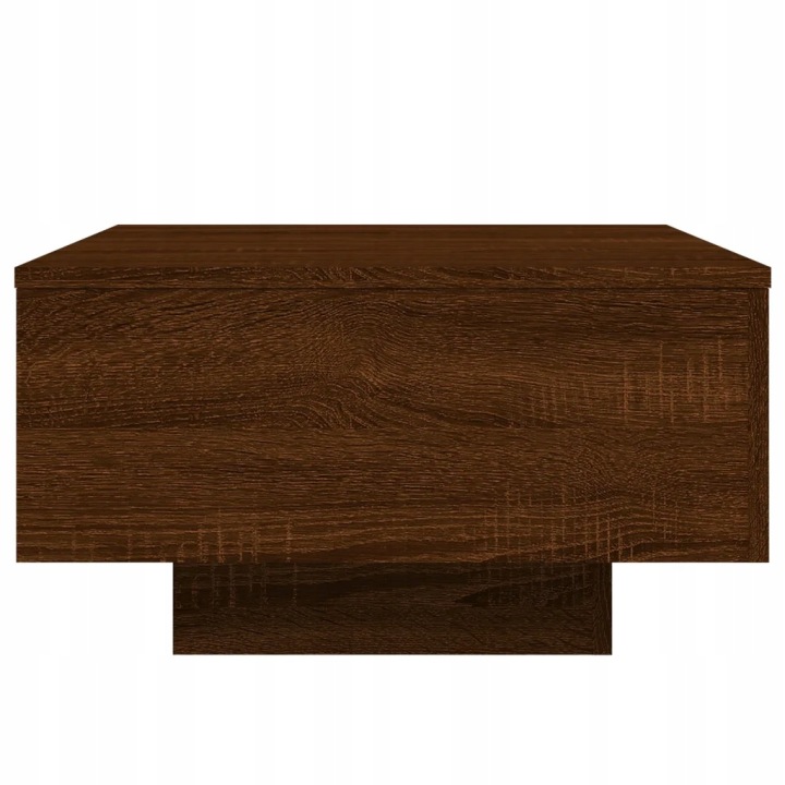 VIDAXL TABLE KAWOWY AVEC PODSWIETLENIEM LED MARRON DAB, 55X55X31 CM