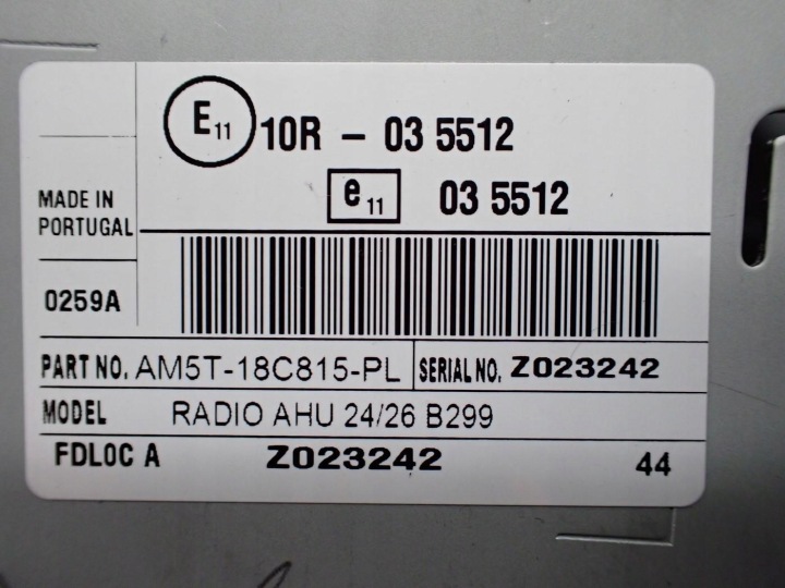 RADIO CD D'USINE ORIGINAL AM5T-18C815-PL FORD FIESTA MK7 VI LIFT 16R