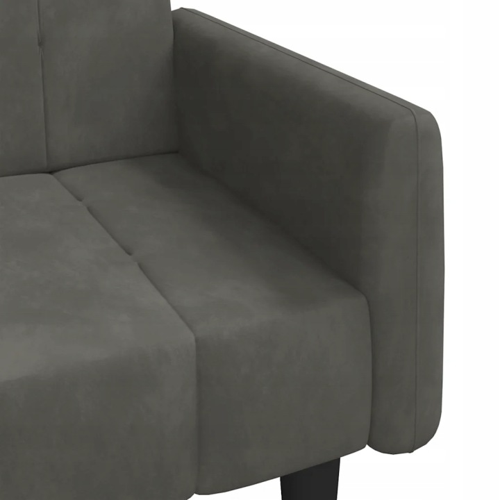 VIDAXL 2-OSOBOWA BANQUETTE ARRIÈRE CIEMNOSZARA, TAPICEROWANA AKSAMITEM