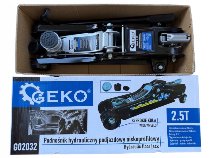 ÉLÉVATEUR AUTOMOBILE HYDRAULIQUE ZABA GEKO COURT PROFIL 2.5T 80-360MM