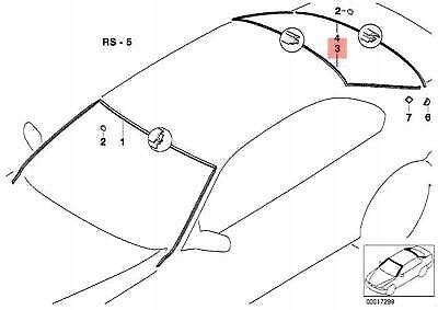 BMW E36 COUPÉ AVANT WINDSHIELD MOULDING TRIM SEAL 1977607 51311977607