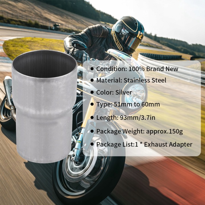ADAPTATEUR TUYAUX ÉCHAPPEMENT SILENCIEUX 51MM VERS 60MM