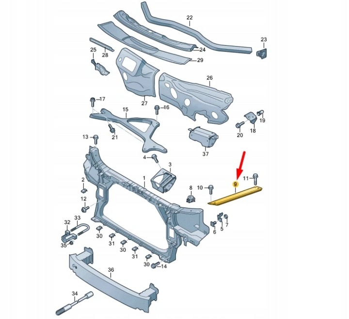 AUDI A8 D4 LEFT SUPPORT PANNEAU BRACKET SIDE MEMBER 4H0805861C OEM