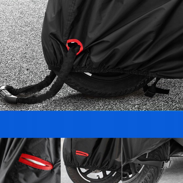 HOUSSE SUR MOTOCYCLETTE 210D XXXL 265*105*125CM NOIR