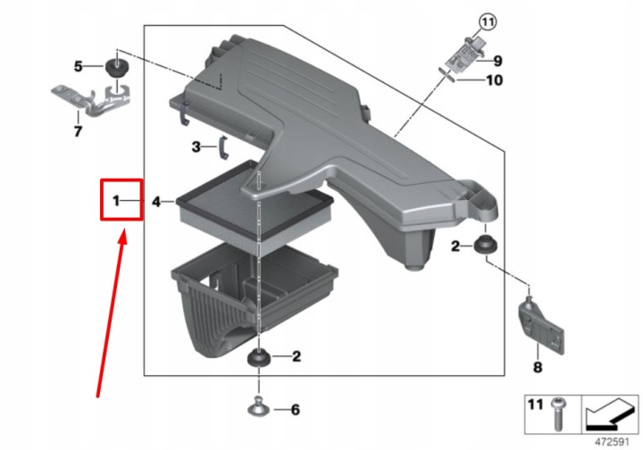 BMW 3 F30 AIR FILTRE COFFRE 13718511655 8511655