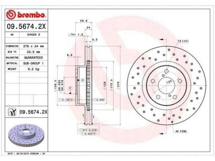 DISQUES AVANT SUBARU IMPREZA GF 2.0 94-98 photo 2 - milautoparts-fr.ukrlive.com