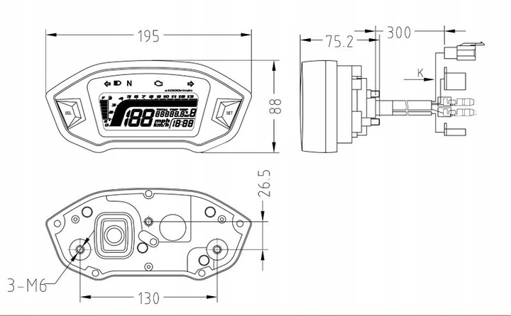 UNIVERSALUS SKAITIKLIS SKAITMENINIS MOTOCIKLAS QUAD LCD nuotrauka 16