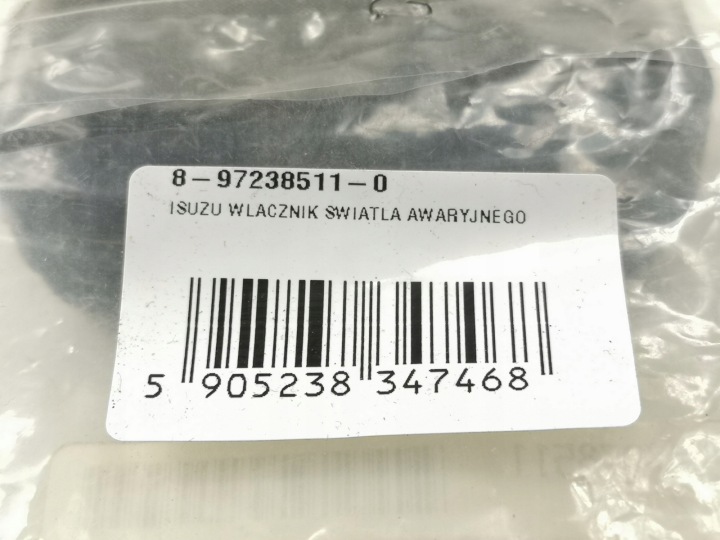 COMMUTATEUR FEUX AWARYJNEGO ISUZU D-MAX 2002-2012 8972385110