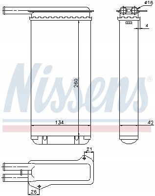 NISSENS 71755 ÉCHANGEUR DE CHALEUR CHAUFFAGE INTÉRIEUR