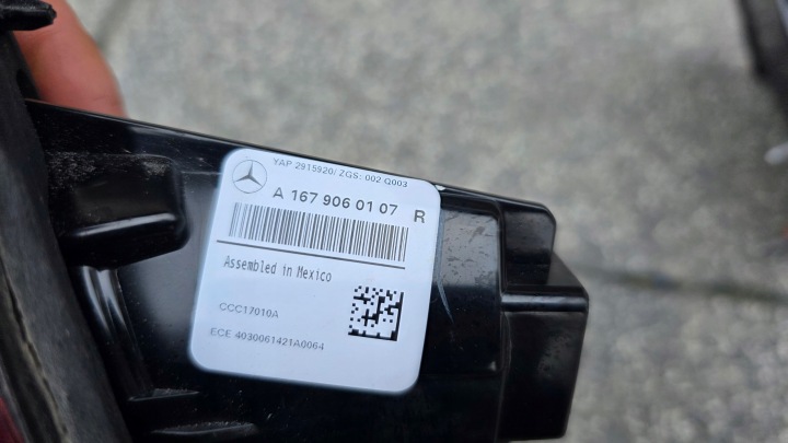 MERCEDES GLE SUV 167 W167 A1679060707 PHARE ARRIÈRE DROITE