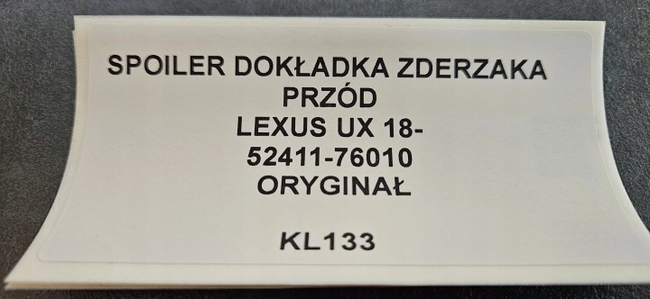 SPOILER DOUBLURE PARE-CHOCS AVANT LEXUS UX 18- ORIGINAL 52411-76010
