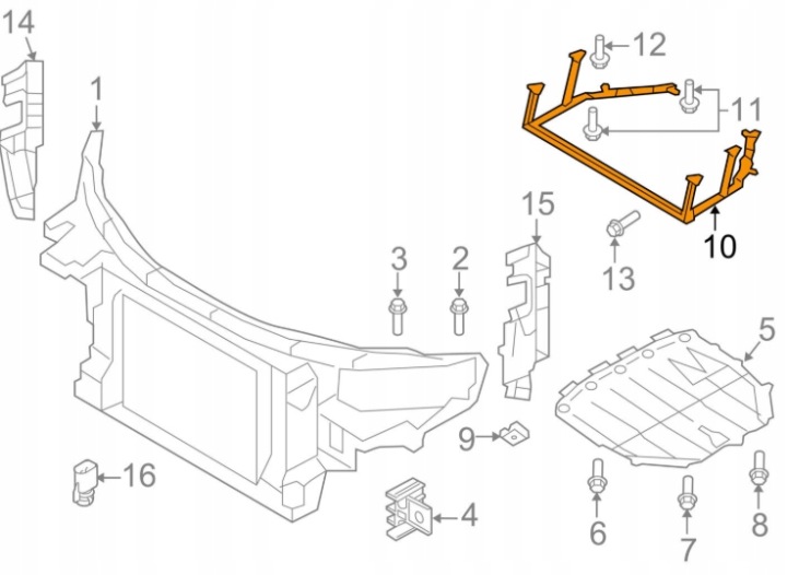 CHÂSSIS PODTRZYMUJACA RADIATEURS AUDI TT 8J 8J7802017K ORIGINALE
