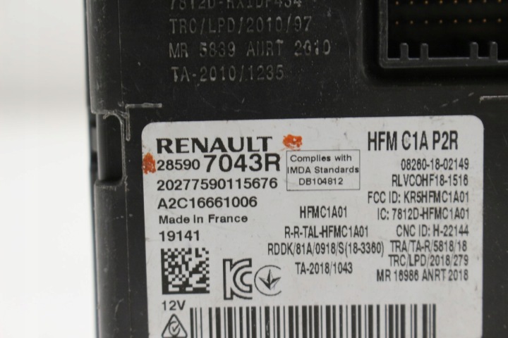 MODULE CONTRÔLEUR 285907043R RENAULT CAPTUR