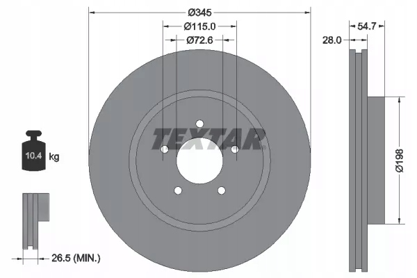 DISCO DE FRENADO 92177105 TEXTAR 