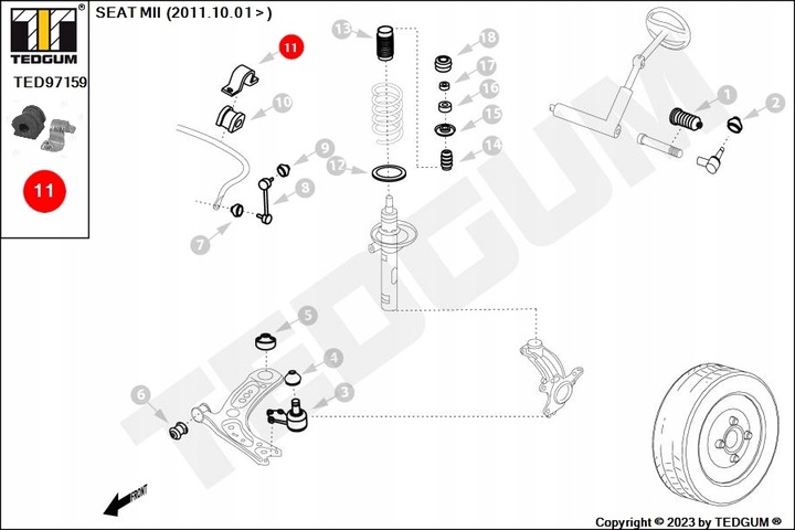 GOMA STAB. SKODA P. FABIA INTERIOR 16MM Z ANILLO DERECHA 