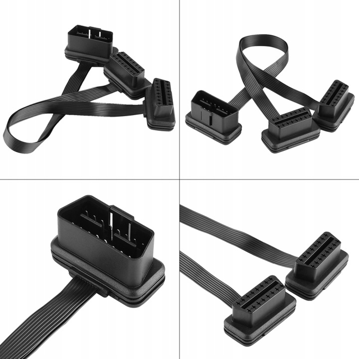 PRZEDLUZKA OBD2 OBDII 16PIN MESKI SUR 2ZENSKI RALLONGE CÂBLE ADAPTATEUR 30CM
