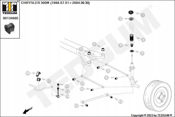 GOMA STAB. CHRYSLER T. 300M 98-04 00134885 TED-GUM 