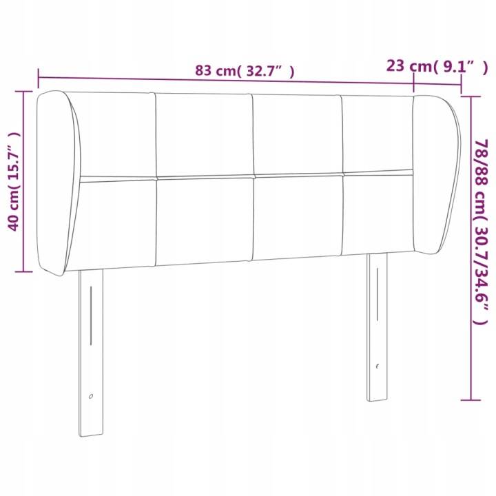 VIDAXL APPUI-TÊTE USZAK, TAUPE, 83X23X78/88 CM, TISSU
