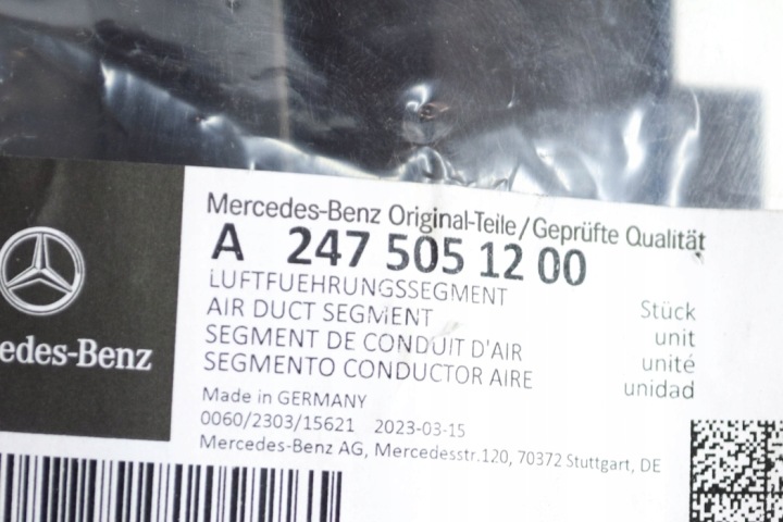 MERCEDES-BENZ GLA H247 RADIATEUR CANAL AIR SEGMENT NEUF ORIGINAL A