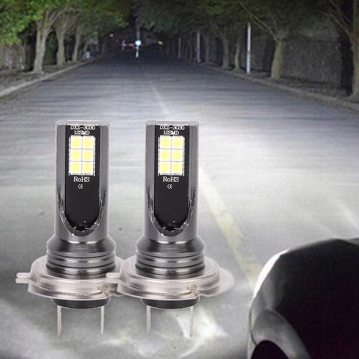 2 PIEZAS H7 12LED FARO AUTO FARO 