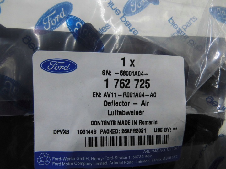FORD B-MAX B232 AVANT CARROSSERIE AIR DEFLECTOR AV11-R001A04-AC 1762725 ORIGINAL