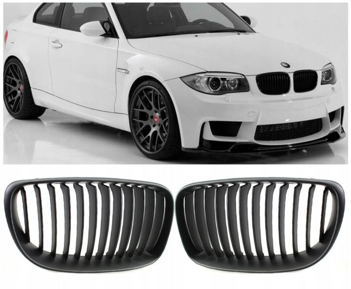 GRILLE GRILLES BMW 1 E81 E82 E87 E882007-2012 LCI NOIR MATT NOIR SHADOW