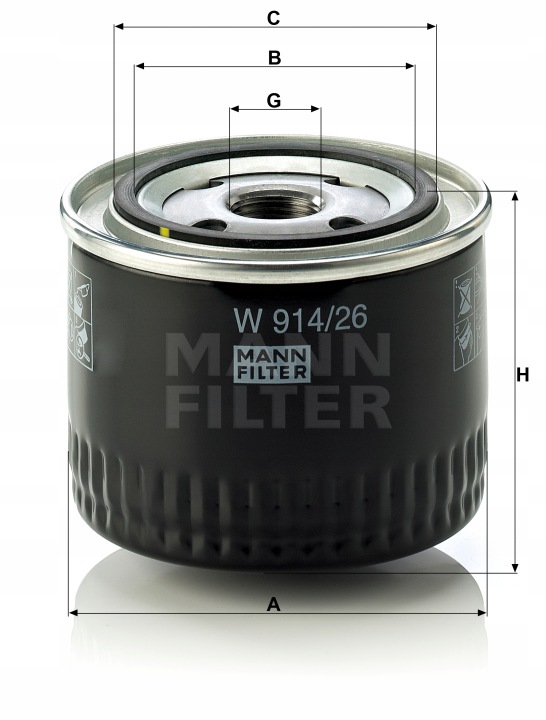 FILTRE HUILES ROVER FREELANDER MANN W914/26