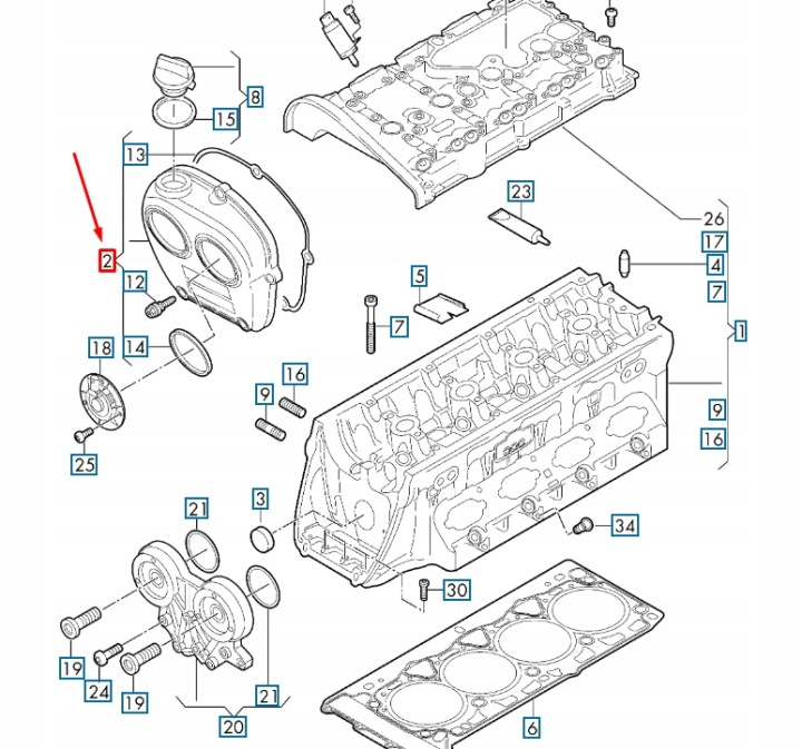 PROTECTION DISTRIBUTION MOTEUR AUDI A4 B9 06K103269F ORIGINALE