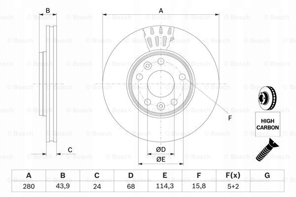 BOSCH 0 986 479 C62 DISQUE DE FREIN