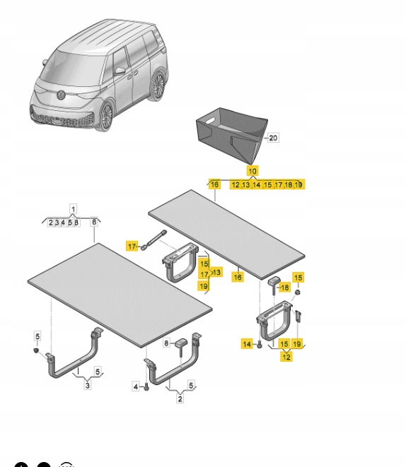 ÉTAGÈRE PLANCHER MULFIFLEX VW ID BUZZ 1T3886611J