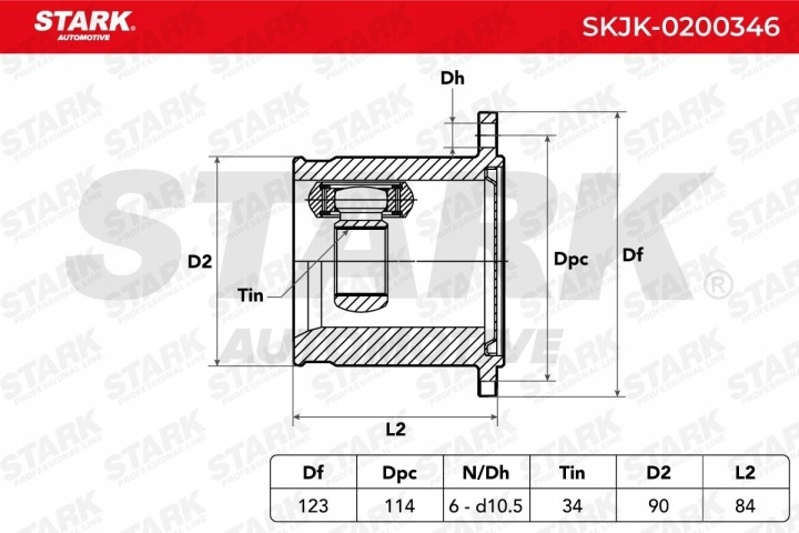 JOINT EXTÉRIEUR STARK SKJK-0200346 VERS VW SHARAN (7M8, 7M9, 7M6) VERS AUDI