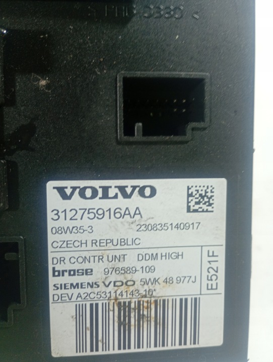 VOLVO V50 S40 04-12 MOTEUR PETIT MOTEUR VITRES GAUCHE AVANT AVANT OE 31275916AA