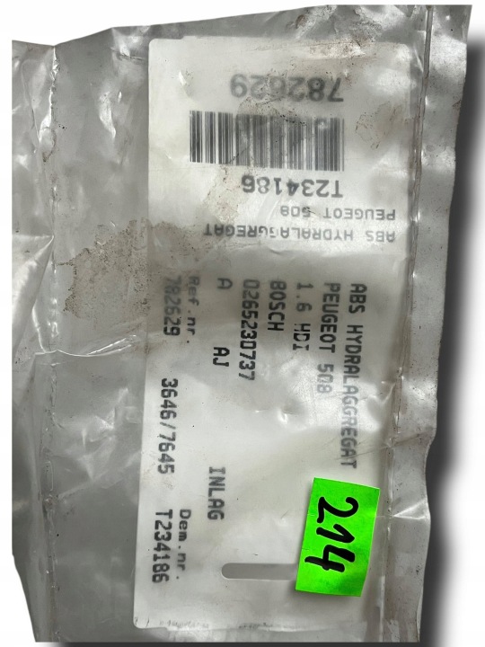 POMPE ABS PEUGEOT 508 I 0265951245 0265230737 9677031780 9677032180 !J