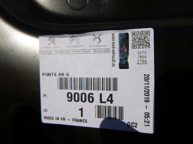 PORTES GAUCHE ARRIÈRE CITROEN C5 III BERLINE NOUVEAU