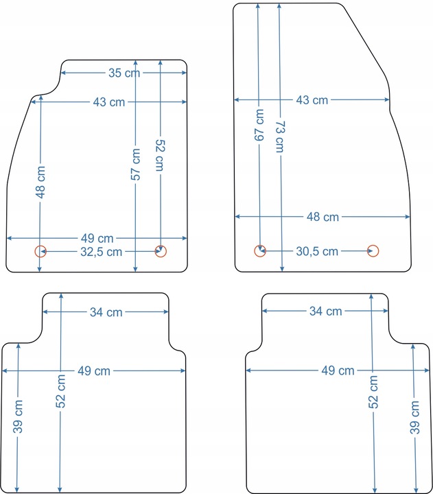 SAAB 9-5 2010-2012R. ALFOMBRILLAS DE FELPA SILVER+SKORA 