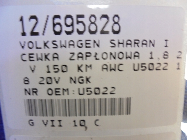 VOLKSWAGEN SHARAN I BOBINE ALLUMAGE U5022 1,8 20V