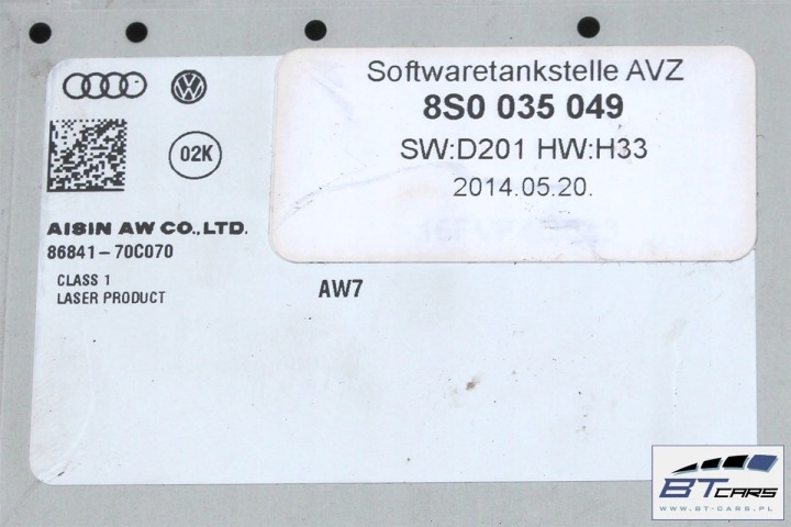 AUDI TT LECTEUR DE CARTE PANNEAU MMI 8S0035049 8S0919614B TOUCHPAD POMMEAU DE VITESSE AVEC TOUCHPADE