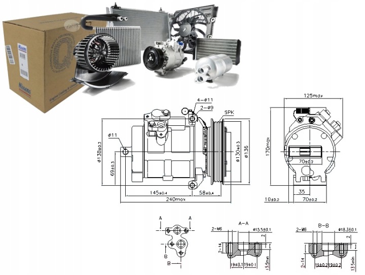 COMPRESSEUR DE CLIMATISATION CONVIENT VERS MERCEDES SPRINTER 3,5-T (B906), SPRI