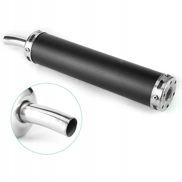 SILENCIEUX ÉCHAPPEMENT MOTOCYCLETTE 6*28CM ACIER INOXYDABLE NOIR