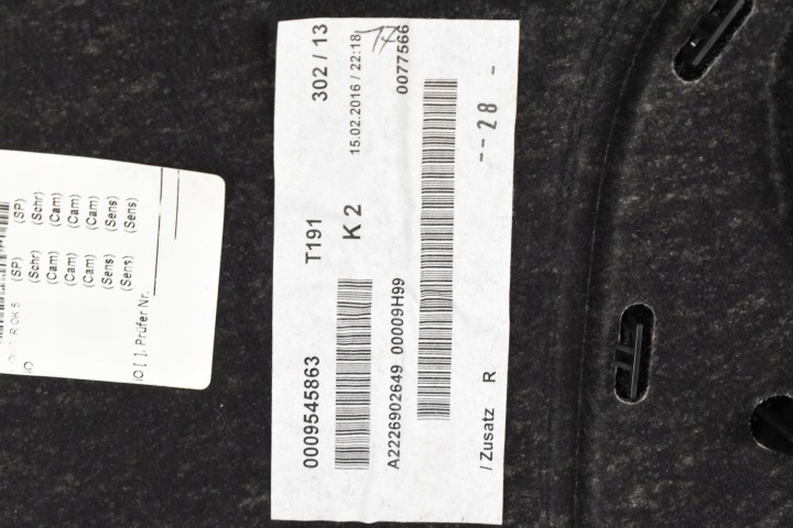 ÉTAGÈRE ARRIÈRE STORE ÉLECTRIQUE A2228100020 MERCEDES W222 LONG V222 X222
