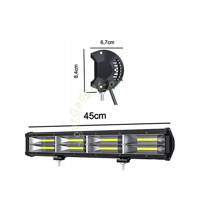 PANEL DIODO LUMINOSO LED COB FARO HALÓGENO 420W 45CM APAGADO ROAD 