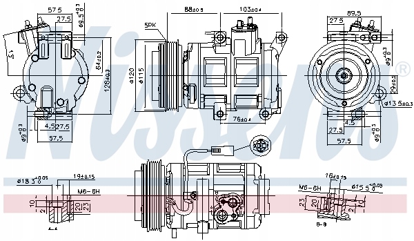 COMPRESSEUR DE CLIMATISATION CONVIENT VERS MAZDA 3, 5 1.8/2.0 12.08-